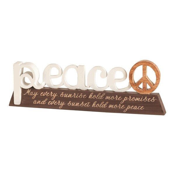 Dicksons 75 in Figurine Peace May Every Sunrise Resin - WORDFIG25