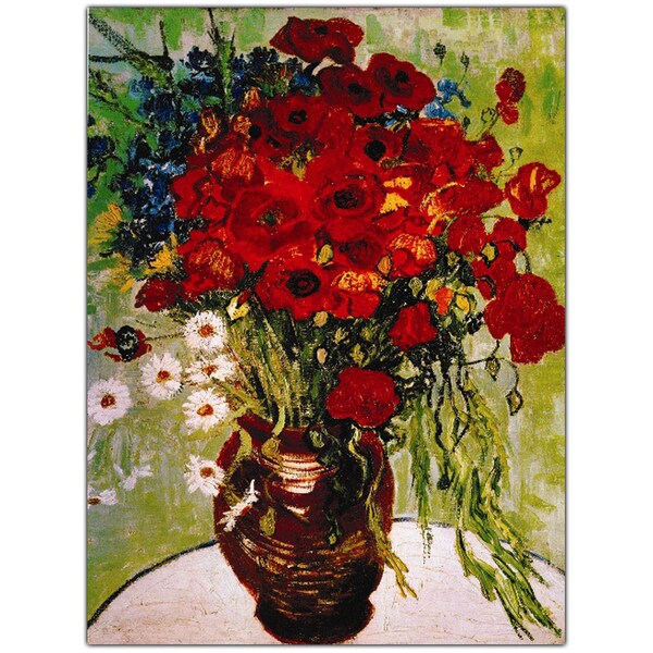 Trademark Fine Art Vincent van Gogh; 'Dasies & Poppies' Canvas Art, 14x19 - M223-C1419GG