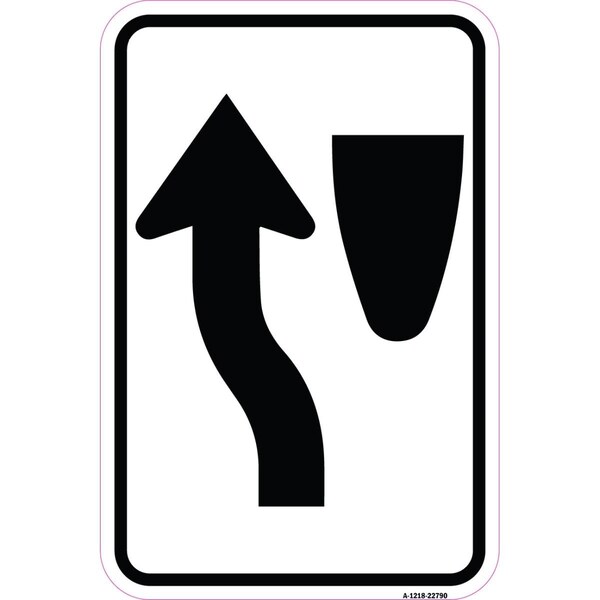 Amistad 12 x 18 in. Aluminum Sign - Traffic Sign Keep Left Symbol - AM2061415