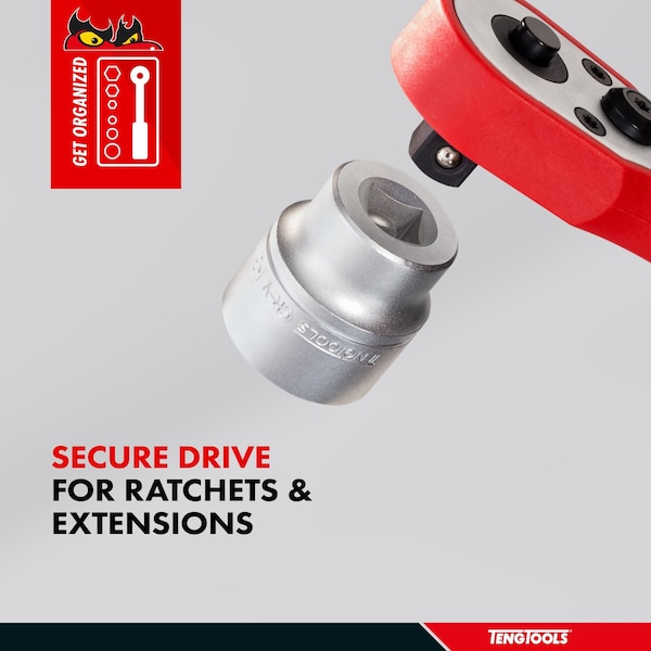 Teng Tools 19/32 Inch 12 Point Sae 1/2 Inch Drive Shallow Chrome Vanadium Socket - M120119-C