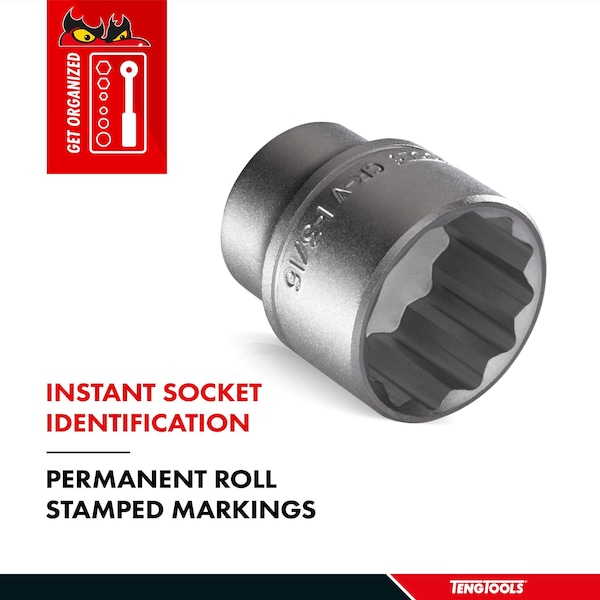Teng Tools 19/32 Inch 12 Point Sae 1/2 Inch Drive Shallow Chrome Vanadium Socket - M120119-C