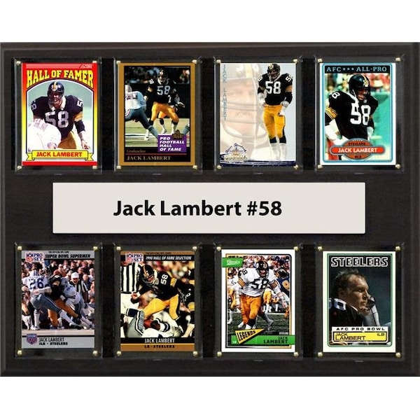 Williams & Son Saw & Supply C&I Collectables 1215LAMBERT8C NFL 12 x 15 in. Jack Lambert Pittsburgh Steelers 8-Card Plaque - 1215LAMBERT8C