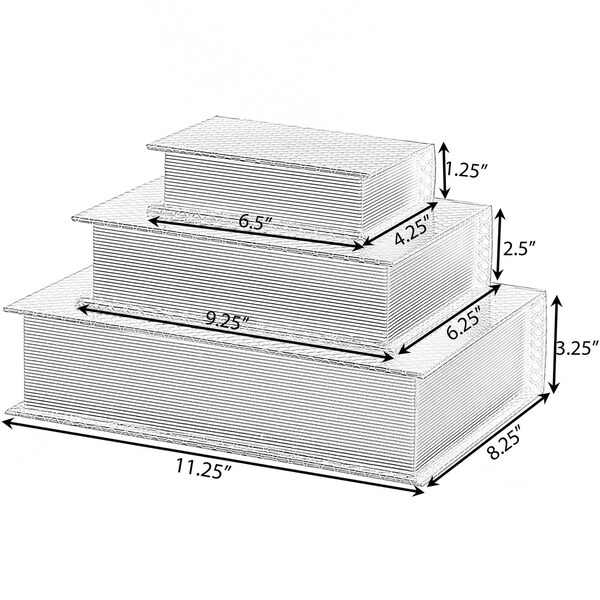 Vintiquewise Black Velvet Vintage Storage Wooden Antique Classic Decorative Book Box Holder, PK 3 - QI004265.BK