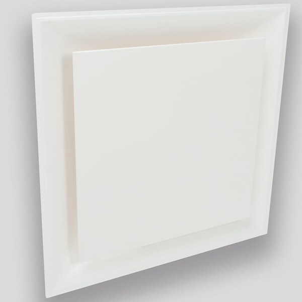 American Louver/Plasticade American Louver Stratus Plaque Diffuser With 10" Neck, White, STR-PQ-10W - STR-PQ-10W