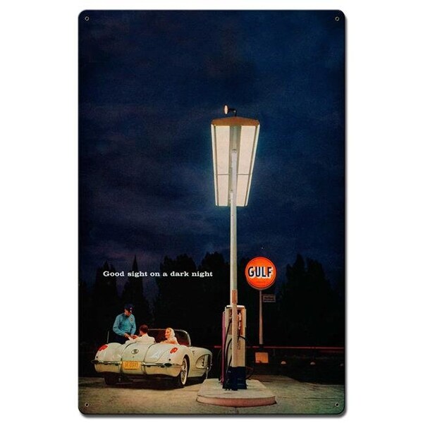 Homepage 16 x 24 in. Satin - Gulf Gas Station Metal Sign - HO1612203