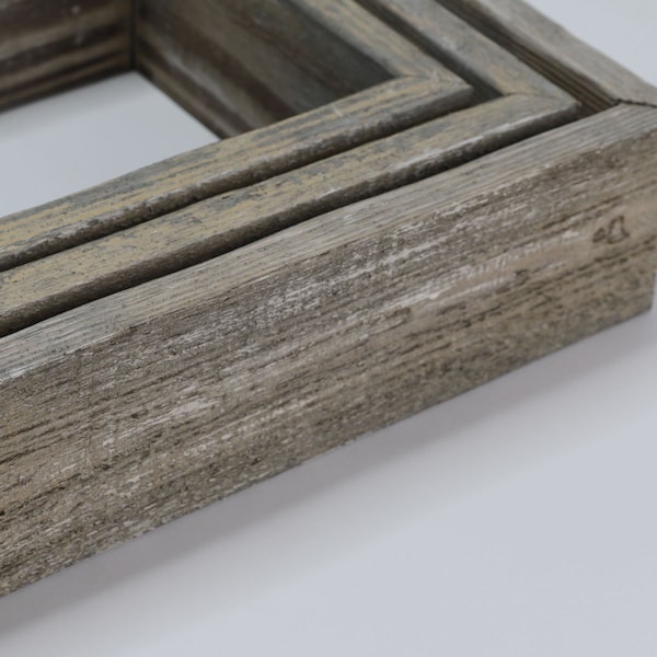 Ekena Millwork Set of 3, Rectangle, Closed Back, Vintage Farmhouse Shadow Box Shelves, Barnwood Decor Collection - DECR18SBRTCBWH