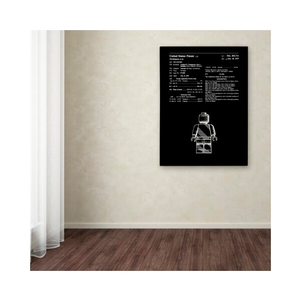 Trademark Fine Art Claire Doherty 'Lego Man Patent 1979 Black' Canvas Art, 14x19 - CDO0189-C1419GG