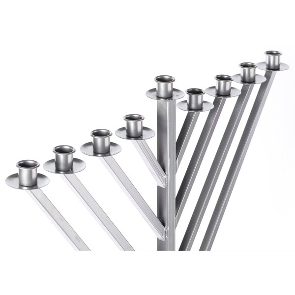 Vintiquewise Large Metal Silver Coated Hanukkah Menorah 4 Ft. For Synagogue - QI003814.L