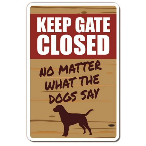 Amistad 6 x 9 in. Warning Decal - Keep Gate Closed Dog Farm - AM3892867
