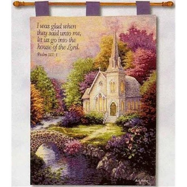 Manual Woodworkers & Weavers Manual Woodworkers & Weavers HWBCIV 26 x 36 in. Church in the Country Tapestry - HWBCIV