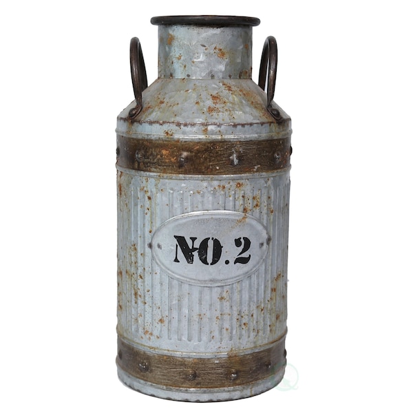 Vintiquewise Galvanized Metal Rustic Milk Can, Medium - QI003292.M