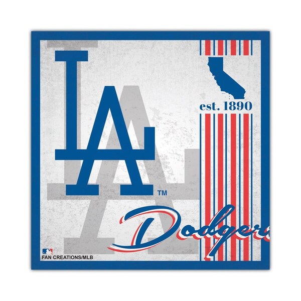 Fan Creations 10 x 10 in. Album Design Los Angeles Dodgers Wood Sign - 7846137108