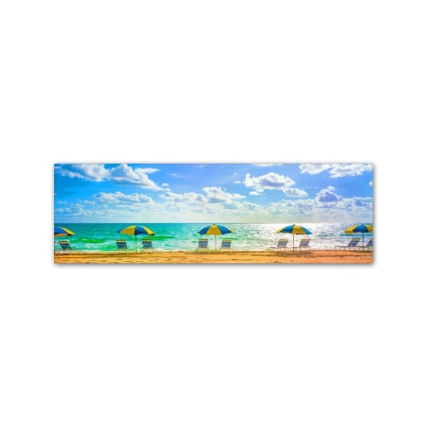 Trademark Fine Art Preston 'Florida Beach Chairs Umbrellas' Canvas Art, 6x19 - EM0519-C619GG
