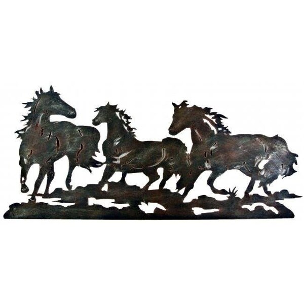 Dlc DLC 12850 Metal Running Horses Wall Hanging - 12 x 0.1 x 27.25 in. - 12850