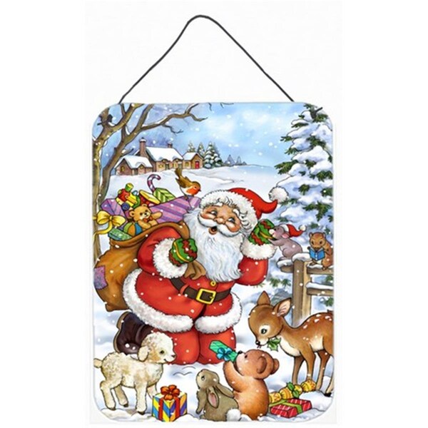 Carolines Treasures Christmas Santa Forrest Friends Wall or Door Hanging Prints - APH4571DS1216