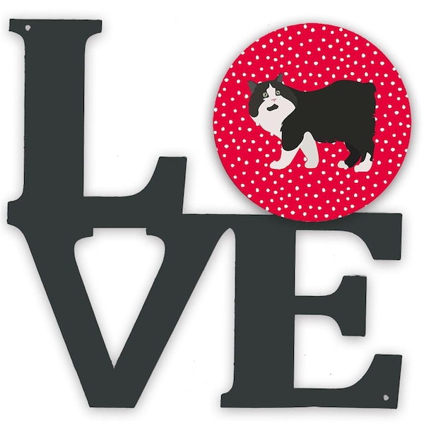 Carolines Treasures 11.5 x 11.75 in. Cymric Cat Love Metal Artwork Wall Decor - CK5593WALV