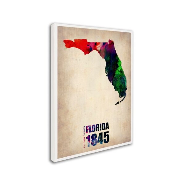 Trademark Fine Art Naxart 'Florida Watercolor Map' Canvas Art, 35x47 - ALI0137-C3547GG