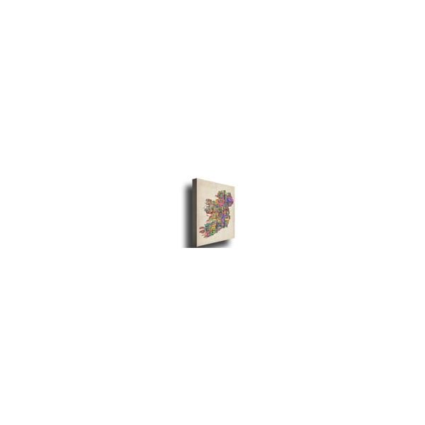 Trademark Fine Art Michael Tompsett 'Ireland City Text Map II' Canvas Art, 24x32 - MT0143-C2432GG