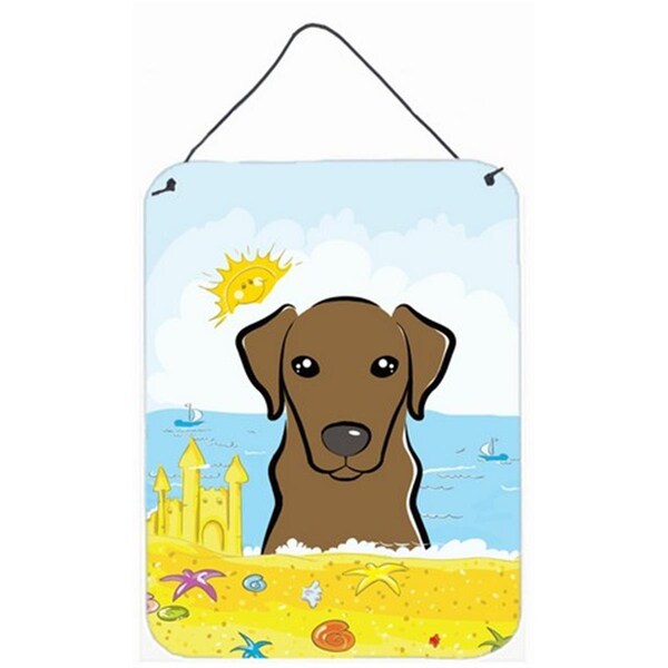 Carolines Treasures Chocolate Labrador Summer Beach Wall or Door Hanging Prints - BB2102DS1216