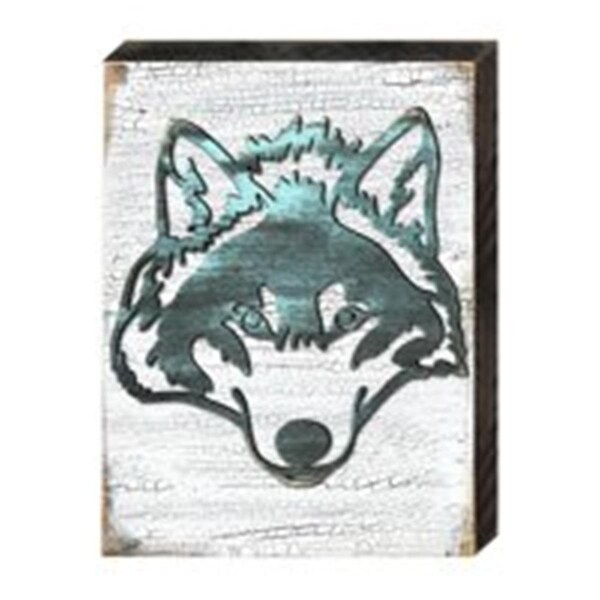 Designocracy Vintage Wolf Face Art on Board Wall Decor - 98227308