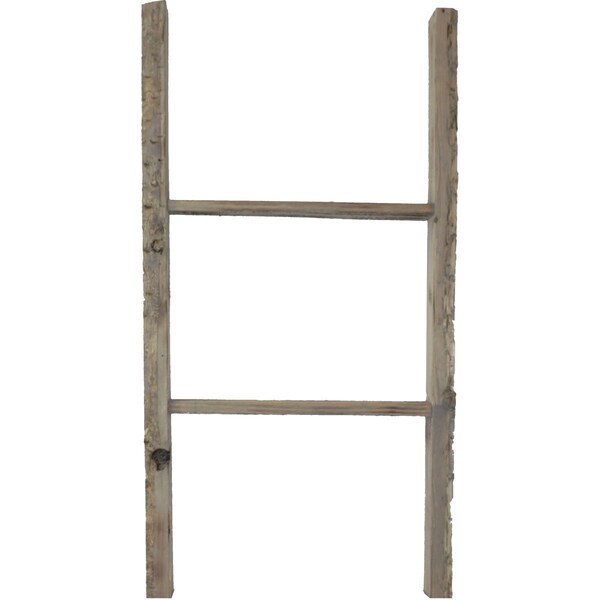 Ekena Millwork 19"W x 36"H x 3 1/2"D Vintage Farmhouse 2 Rung Ladder, Barnwood Decor Collection, Reclaimed Grey - DECR019X036X04LDRGY