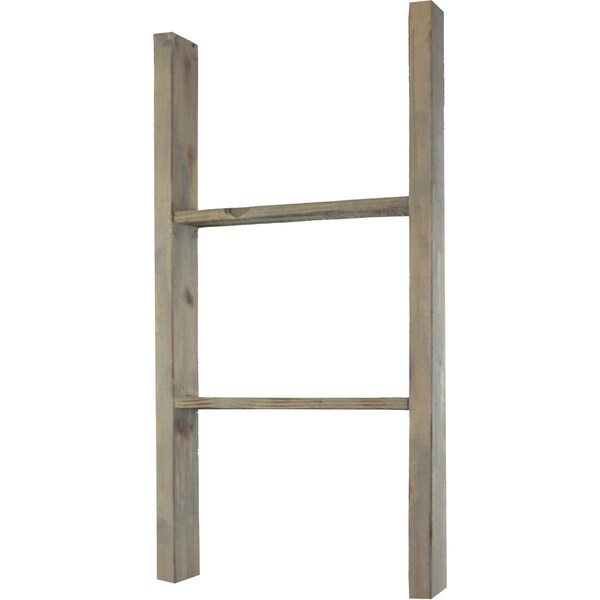 Ekena Millwork 19"W x 36"H x 3 1/2"D Vintage Farmhouse 2 Rung Ladder, Barnwood Decor Collection, Reclaimed Grey - DECR019X036X04LDRGY