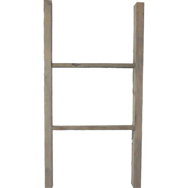 Ekena Millwork 19"W x 36"H x 3 1/2"D Vintage Farmhouse 2 Rung Ladder, Barnwood Decor Collection, Reclaimed Grey - DECR019X036X04LDRGY