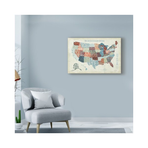 Trademark Fine Art Michael Mullan 'Usa Modern Blue' Canvas Art, 16x24 - WAP08608-C1624GG