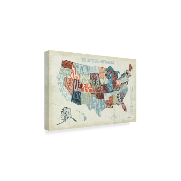 Trademark Fine Art Michael Mullan 'Usa Modern Blue' Canvas Art, 16x24 - WAP08608-C1624GG