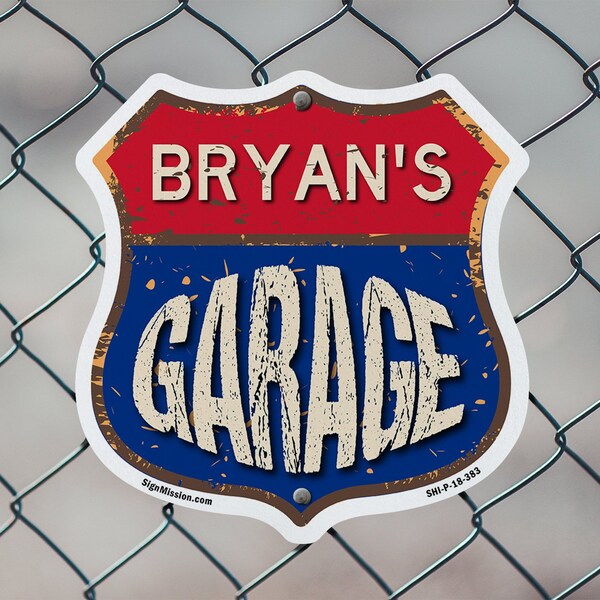 Signmission Bryan's Garage, 6 inch X 6 inch, Plastic Sign, 2PK - SHI-P-2PACK-6-383-BRYAN