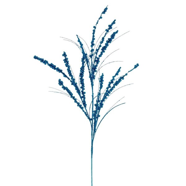 Vickerman 36 in. Turquoise Berry Twig Glitter Spray, 6PK - QG221512