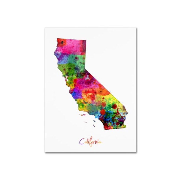 Trademark Fine Art Michael Tompsett 'California Map' Canvas Art, 14x19 - MT0674-C1419GG