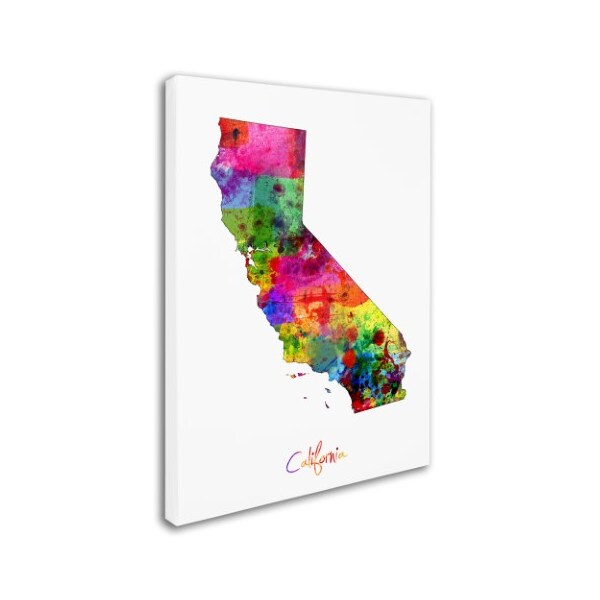 Trademark Fine Art Michael Tompsett 'California Map' Canvas Art, 14x19 - MT0674-C1419GG