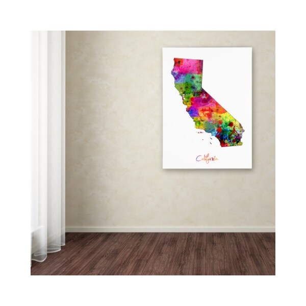Trademark Fine Art Michael Tompsett 'California Map' Canvas Art, 14x19 - MT0674-C1419GG