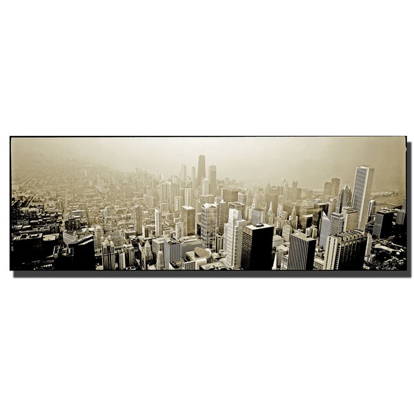 Trademark Fine Art Preston 'Chicago Skyline' Canvas Art, 12x32 - EM033-C1232GG