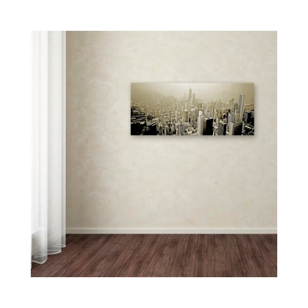 Trademark Fine Art Preston 'Chicago Skyline' Canvas Art, 12x32 - EM033-C1232GG