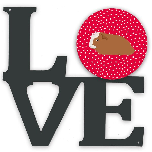 Carolines Treasures 11.5 x 11.75 in. Crested Guinea Pig Love Metal Artwork Wall Decor - CK5428WALV