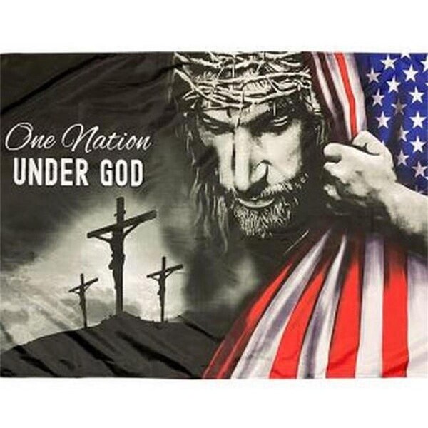Gloriousgifts 3 x 5 ft. One Nation Under God Flag - GL3323893