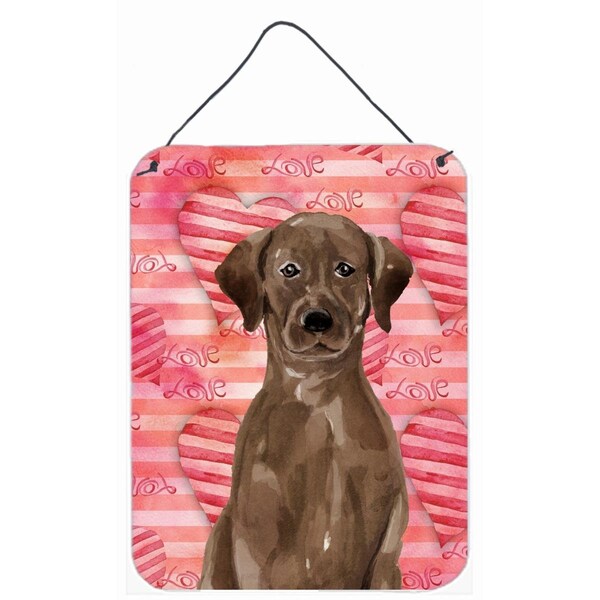 Carolines Treasures Chocolate Labrador Love Wall or Door Hanging Prints - BB9470DS1216