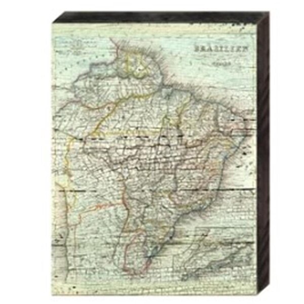 Designocracy Map of Brazil Rustic Design Reclaimed Wood Wall Decor - 85091BR12