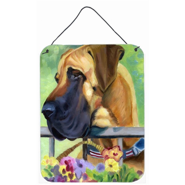 Micasa Great Dane Natural Ears Fawn In Flowers Wall and Door Hanging Prints - MI55632