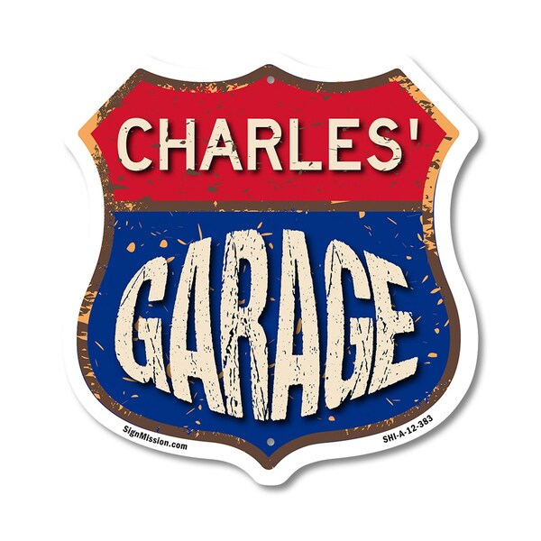 Signmission Charles's Garage, 12 Inch X 12 Inch, Aluminum Metal Sign - SHI-A-12-383-CHARLES