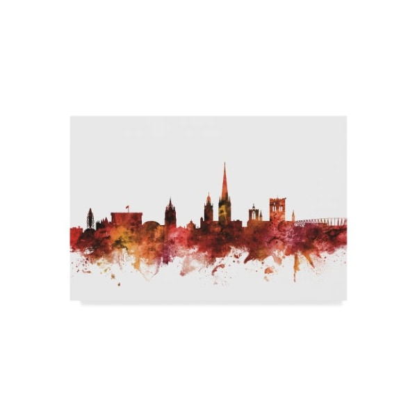 Trademark Fine Art Michael Tompsett 'Norwich England Skyline Red' Canvas Art, 16x24 - MT01960-C1624GG
