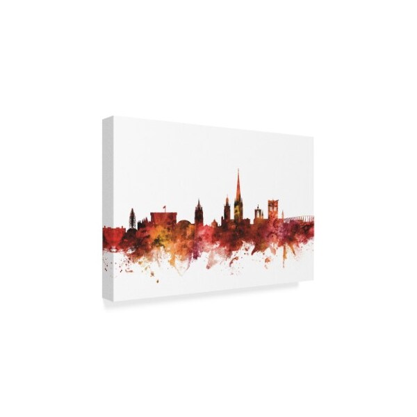 Trademark Fine Art Michael Tompsett 'Norwich England Skyline Red' Canvas Art, 16x24 - MT01960-C1624GG