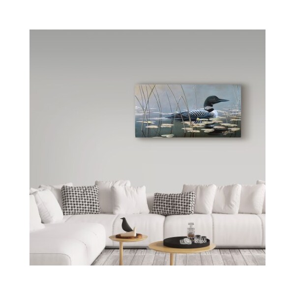 Trademark Fine Art Wilhelm Goebel 'Loon In Reeds' Canvas Art, 16x32 - ALI33672-C1632GG