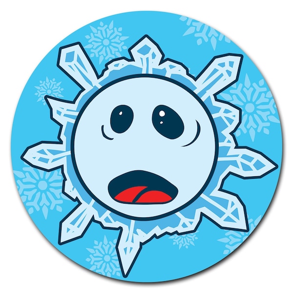 Signmission Snowflake Shocked Circle Corrugated Plastic Sign - C-36-CIR-SNOWFLAKE SHOCKED