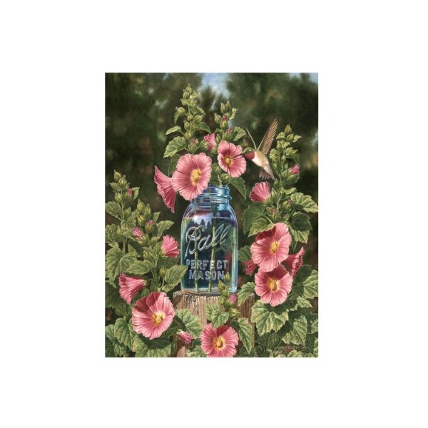 Trademark Fine Art Dempsey Essick 'Summer Hollyhocks' Canvas Art, 18x24 - ALI47727-C1824GG