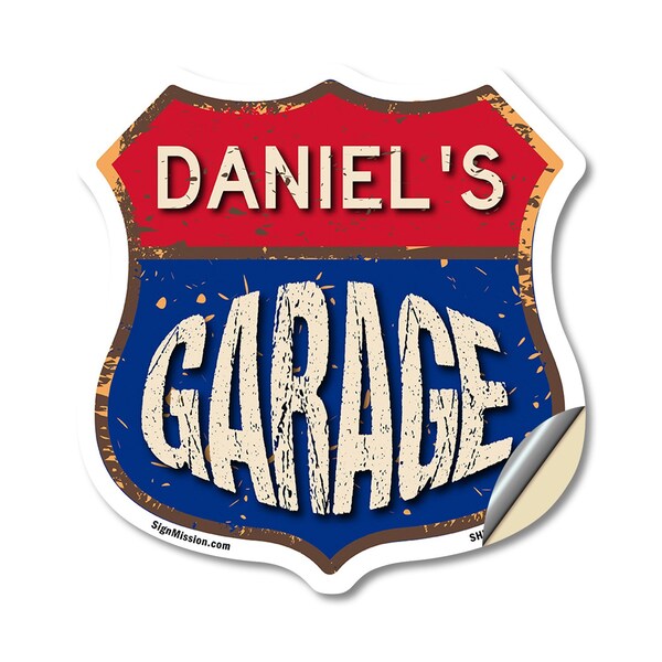 Signmission Daniel's Garage, 12 Inch X 12 Inch, Vinyl Decal - SHI-D-12-383-DANIEL