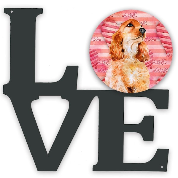 Carolines Treasures 11.5 x 11.75 in. Cocker Spaniel Love Metal Artwork Wall Decor - BB9793WALV