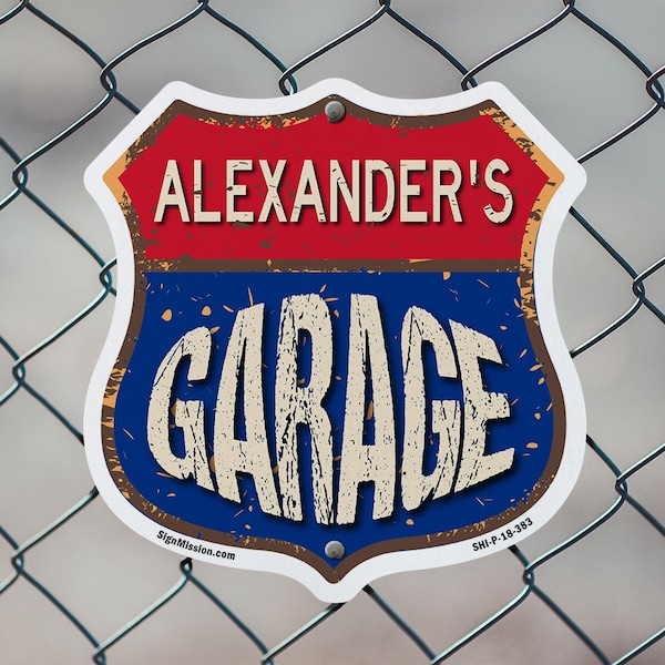 Signmission Alexander's Garage, 12 inch X 12 inch, Plastic Sign, 2PK - SHI-P-2PACK-12-383-ALEXANDER